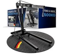 WERKTHOR Grue D Atelier 500kg Pliable | Grue de Levage Hydraulique 0.5T 6 roulettes | Grue Atelier Professionnelle pour Moteur & Support Moteur Atelier