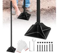 WERKTHOR Pilon de sol en acier démontable - Compresseur de sol de 122 cm de haut avec plaque de base de 20 x 20 cm - Pilon manuel à compacter avec poignée en caoutchouc