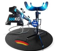 WERKTHOR Pont moteur et cric hydraulique 500 kg - Support moteur traverse 150 cm réglable avec 2 chaînes - Cric de transmission 105-185 cm avec pédale et 4 roulettes pivotantes - Kit d'atelier noir
