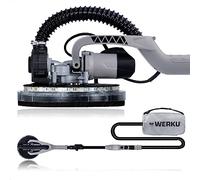 Werku® WK403070 Ponceuse Circulaire Murs Plafonds Autoaspirant | Qualité Professionnelle Puissance 750 W Disque 225 mm Système Éclairage LED Comprend Disque Ponçage et Tuyau
