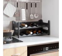 WERNBUPS Étagère à vin empilable en polypropylène pour 12 bouteilles, porte-bouteilles avec 6 bouteilles par étagère, étagère à bouteilles peu encombrante pour cuisine, cave, bar et salle à manger