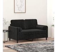 WERNBUPS Lot de 2 coussins cylindriques en velours Noir Ø 15 x 50 cm