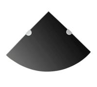 WERNBUPS Lot de 2 étagères d'angle avec supports chromés en verre noir de 8 | Verre de sécurité trempé, design flottant, pour cuisine, salle de bain, salon, facile à nettoyer