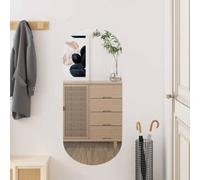 WERNBUPS Miroir mural ovale en verre avec clips 35 x 80 cm | Miroir clair, montage mural avec clips, polyvalent décoratif, instructions de montage incluses (français non garanti)