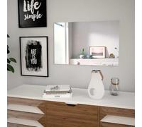 WERNBUPS Miroir mural rectangulaire en verre avec bord poli, 60 x 40 cm | Bord poli, montage horizontal ou vertical, intérieur, design minimaliste, avec accessoires de montage