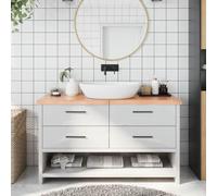 WERNBUPS Plateau de lavabo en bois massif - 140 x 50 cm - Marron clair | Pliable avec charnières, bord naturel, fabriqué à la main, surface laquée, utilisation polyvalente