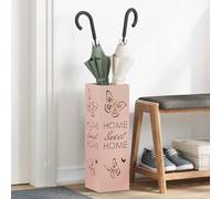 WERNBUPS Porte-parapluie rectangulaire moderne en acier robuste - 15,5 x 15,5 x 49 cm - Rose - Avec espace de rangement supplémentaire pour clés et courrier - Design peu encombrant pour entrée
