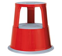 Werner Dorsch WEDO Kickstool - Klappleiter - pulverbeschichtetes Metall - Rot, RAL 3000 (212 102)
