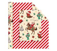 WERNNSAI 1 rouleau de papier cadeau Western Cowboy de 10 m x 43 cm en | Western Cowboy Fête d'anniversaire Bottes Cheval Emballage cadeau pour enfants