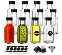WERTIOO Lot de 12 bouteilles d'huile d'olive, 150 ml, distributeur d'huile en verre, vinaigre et bouteilles d'huile, parfait pour conserver les sauces et les boissons