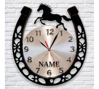 WERWAES Horloge Murale personnalisée avec nom, Design Moderne 2D - Décoration Murale pour Salon ou Chambre, idéale comme Cadeau d’Anniversaire ou de Noël