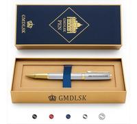 WERWAES Stylo Personnalisé de Luxe avec Gravure - Prénom/Nom/Message - Option Coffret Cadeau Haut de Gamme - Idée Cadeau Entreprise/Anniversaire/Diplôme (Argenté)