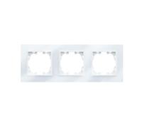 WESA - Cadre en verre blanc à 3 modules pour interrupteurs et prises, FB-50-W