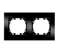 WESA - Cadre en verre noir à 2 modules pour interrupteurs et prises, FB-49-B