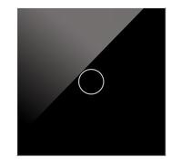 WESA - Commutation tactile en verre noir à encastrer simple boîtier en verre avec écran tactile, matériel de montage et indicateur LED
