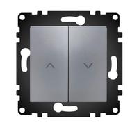 WESA - Double Bouton-poussoir mural pour stores automatiques standard, Installation facile avec option pour différentes modèles, N'inclut pas le cadre, PJ-27-G