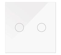 WESA Double commutateur tactile en verre blanc encastrable, boîtier en verre avec écran tactile, matériel de montage et indicateur LED
