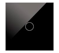 WESA - Interrupteur tactile en verre noir encastré simple, boîtier en verre avec écran tactile, inclue matériel de montage et indicateur LED
