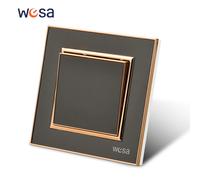 WESA noir miroir acrylique applique murale interrupteur Vintage ignifuge panneau bouton 1 Gang 1 voie interrupteur à bascule mural marche/arrêt AC 250 V 2 Gang 1 Way Switch
