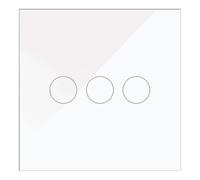 WESA - Régulateur tactile en verre blanc à encastrer simple boîtier en verre avec écran tactile avec matériel de montage et indicateur LED