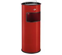 WESCO 150601-02 Cendrier sur pied 30 en ROUGE avec tamis et 30 litres de volume de déchets / Poubelle / Cendrier