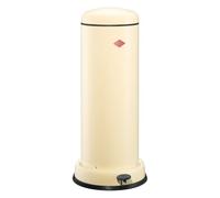 WESCO Big Baseboy Poubelle de couleur amande, tôle d'acier revêtue par pulvérisation, volume de 30 l, amortisseur intégré, marchepied en métal avec surface de marche en caoutchouc