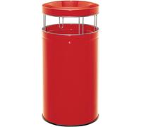Wesco Cendrier sur pied Big Ash, Cendrier combiné, Cendrier, Poubelle, Cendrier sur pied, tôle d'acier, rouge, 120 L, 355901-02
