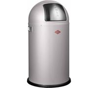 WESCO Collecteur de déchets 175831-11 PUSHBOY en ARGENT de 50 litres avec couvercle rabattable / Poubelle / Poubelle