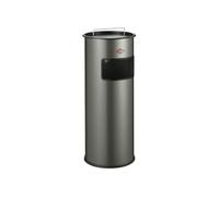 WESCO Grand cendrier sur pied avec tamis de couleur argent neutre, tôle d'acier revêtue par pulvérisation, volume de 50 l, fente d'insertion, sans insert