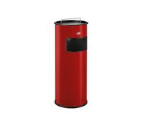 WESCO Grand cendrier sur pied avec tamis de couleur rouge, tôle d'acier revêtue par pulvérisation, volume de 50 l, fente d'insertion, sans insert