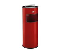 WESCO Petit cendrier sur pied avec tamis de couleur rouge, tôle d'acier revêtue par pulvérisation, volume de 30 l, fente d'insertion, insert en métal