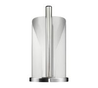 WESCO Porte-rouleau de papier de couleur blanche en acier inoxydable et tôle d'acier laquée de couleur, socle stable en acier inoxydable, pour rouleaux de papier essuie-tout standard ou 2 à 3 rouleaux