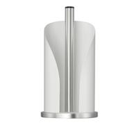 WESCO Porte-rouleau de papier toilette blanc mat en acier inoxydable et tôle d'acier laquée de couleur, socle stable en acier inoxydable, pour rouleaux de papier essuie-tout standard ou 2 à 3 rouleaux
