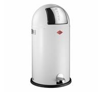WESCO Poubelle à pédale 177731-01 KICKBOY en blanc de 40 litres / Collecteur de déchets / Poubelle