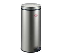 WESCO Poubelle à pédale gastro 127 dans la couleur argent neutre, tôle d'acier revêtue par pulvérisation, insert en métal de 22 l, pédale en plastique