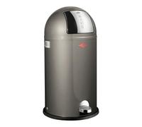 WESCO Poubelle à pédale Kickboy de couleur graphite, tôle d'acier revêtue par pulvérisation, volume de 40 litres, rabat en acier inoxydable, pédale en plastique chromé