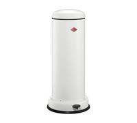 WESCO Poubelle Big Baseboy de couleur blanche, tôle d'acier revêtue par pulvérisation, volume de 30 litres, amortisseur intégré, pédale en métal avec surface de marche en caoutchouc