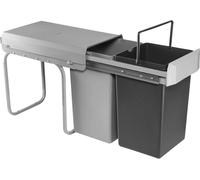 WESCO Poubelle encastrable Double-Boy 2x15ltr. coloris argent