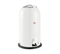 Wesco Poubelle Kickmaster Junior de couleur blanche, tôle d'acier revêtue par pulvérisation, amortisseur intégré, volume de 12 litres, insert en plastique, clapet d'insertion