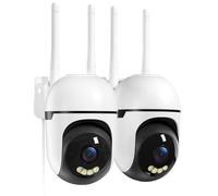 WESECUU Caméra Surveillance WiFi Extérieure 2K 3MP Wi-FI 2.4Ghz/5Ghz | Enregistrement 24H, Suivi Auto, 360° PTZ, Vision Nocturne Couleur, Détection Humaine, Audio Bidirectionnel, Câble de 3 m