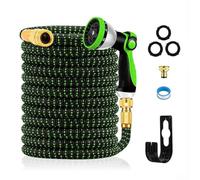 WESEN Tuyau d'arrosage extensible de 7.5m/15m/30m/37.5m/45m, 45m Tuyau avec 10 Modèles de Pulvérisation Convient aux Robinets de 1/2" et 3/4" Raccords en Métal Durables pour Jardin/Arrosage/Nettoyage
