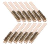 WESIEVYA 12pièces Brosse Métallique Acier Cuivré avec Manche Bois Brosse de Nettoyage Polyvalente pour Enlever la Rouille et Polissage Poignée Confortable pour Usage Domestique