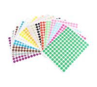 WESIEVYA 16feuilles Étiquettes Autocollantes Rondes Multicolores de Pastilles Adhésives Papier Lot de Couleurs Mélangées pour Étiquettes Décorations Scrapbooking et Fêtes Couleur Aléatoire