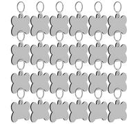 WESIEVYA 24pcs Porte-clés en Mdf pour Sublimation Diy, Argenté, Compatible Transfert Thermique, Présent Anniversaire et Festival