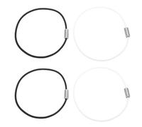 WESIEVYA 4 Pièces Bracelets de Maintien Élastiques pour Manches, Noir et Blanc