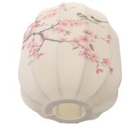 WESIEVYA Abat-jour Style Vintage et Moderne en Tissu Ovale Motifs Peints Main, Diffuseur de Lumière Doux Compatible E27 pour Salon et Salle à Manger