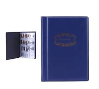 WESIEVYA Album Pratique et Créatif Bleu de Pièces de Monnaie de Collection 120 Pochettes Transparentes en Cuir PU pour Rangement et Présentation de Monnaies