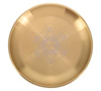 WESIEVYA Assiette D'autel Pentagramme en Acier Inoxydable 14cm Porte-Bougie Or, Plateau Polyvalent pour Décoration et Pratiques de Tarot