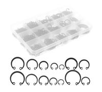 WESIEVYA Assortiment 535pcs de Clips de Retenue Externes en Acier Inoxydable Noir, Installation Facile et Durabilité Exceptionnelle pour Équipement Mécanique et Production de Meubles