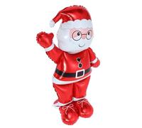 WESIEVYA Ballon de Noël Géant 60 Pouces Père Noël Debout en Film D'aluminium Réutilisable, Facile à Installer pour Décoration Festive Intérieure et Extérieure